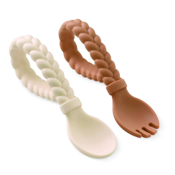 Sweetie Spoons™ Spoon + Fork Set Buttercream + Toffee