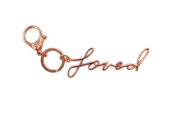 Diaper Bag Charm Loved Rose Gold